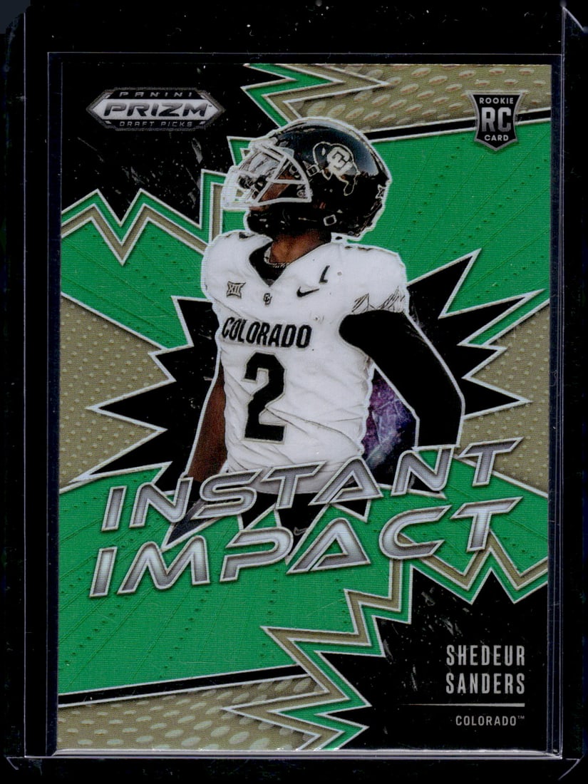 Shedeur Sanders Rookie Card Instant Impact Green Prizm 2025 Prizm Draft Picks #II-SSS (1 of 2)