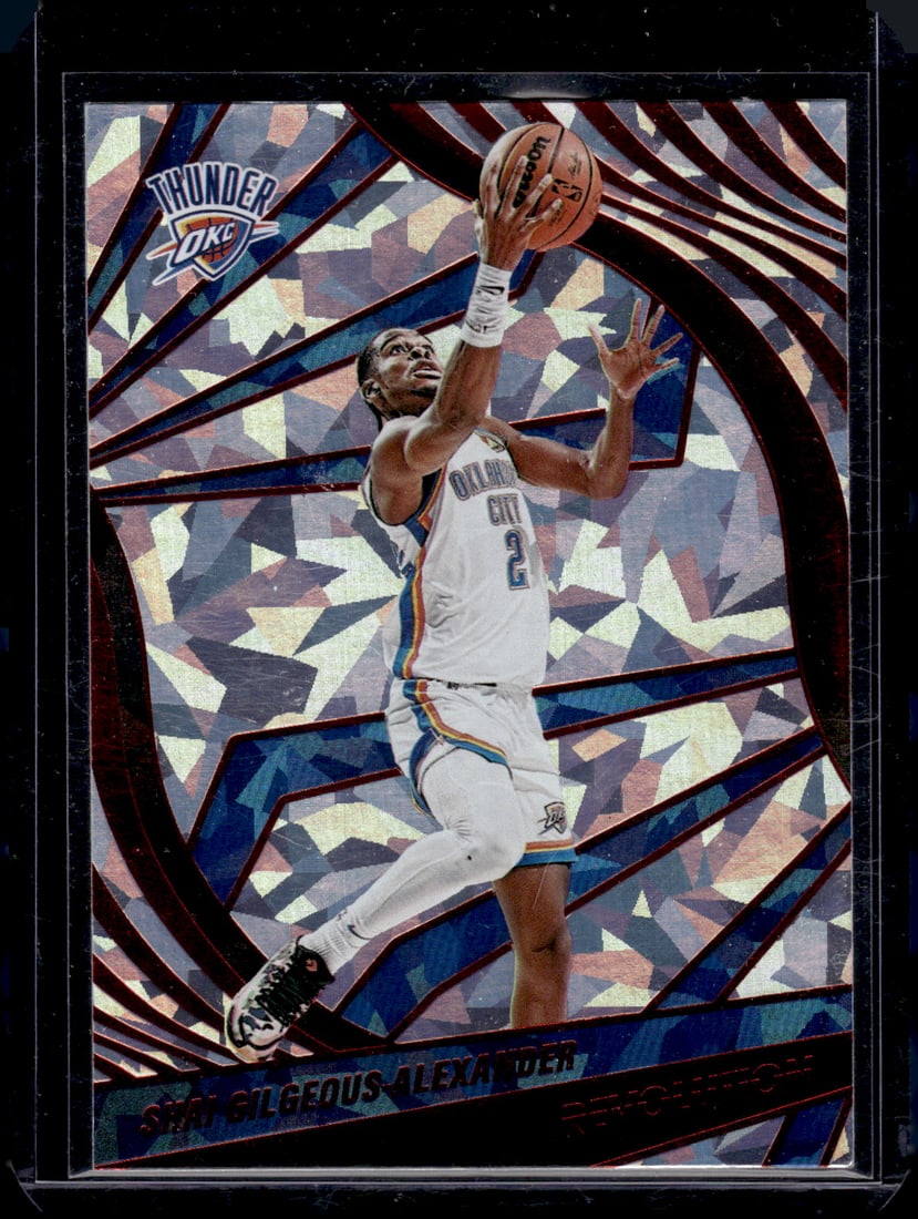 Shai Gilgeous-Alexander New Year 2021-22 Panini Revolution #72 OKC Thunder: Panini Select, Prizm, Mosaic, Contenders, Revolution, Phoenix, NBA Hoops, Rookie NFL Sports Trading Cards, Silver, SP, SSP, Wave Prizms, Numbered Cards, Basketball sports Cards for Sale Near Me, NBA C