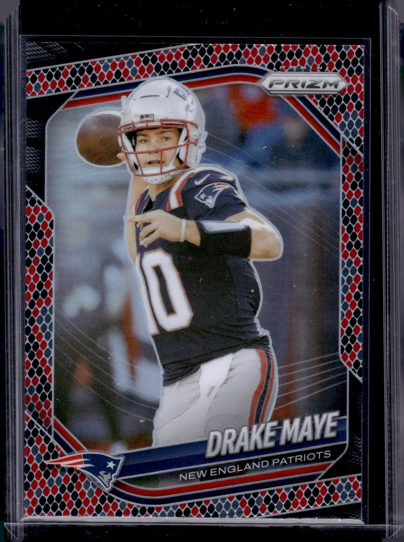 Drake Maye Snakeskin Prizm SP 2025 Panini Prizm #165 New England Patriots: Panini Select, Prizm, Mosaic, Contenders, Zenith, Phoenix, Illusions, Absolute, Rookie NFL Sports Trading Cards, SP, SSP, Cards, Football Cards for Sale Near Me, Superbowl & Hall of Fame Player Cards,