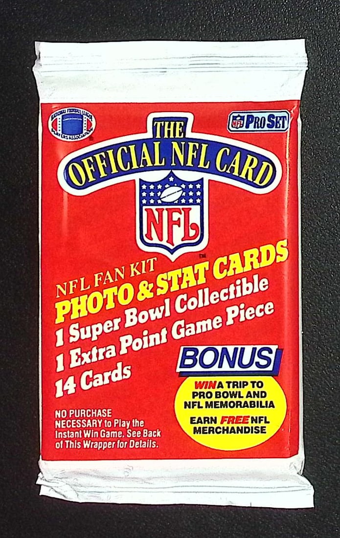 1989 Pro-Set Football Cards Retail Box Wax Pack, Sports Cards: Pro-Set Vintage Football NFL Trading & Sports Cards, Old Sports Cards for Sale on Line, Super Bowl and Hall of Fame Players, Valuable Auction Lots for Sale On Line, Rookie Cards