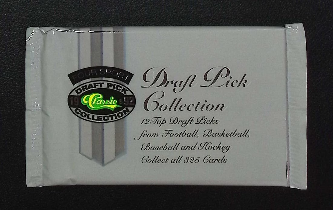 1992 Classic Four Sport Draft Pick Collection Retail Box Wax Pack: Classic Football, Baseball, Hockey, & Basketball Trading & Sports Cards, Old Sports Cards for Sale Near Me, Vintage Valuable Auction Commemorative Lots for Sale On Line, Super Bowl & Hall of Fame Play