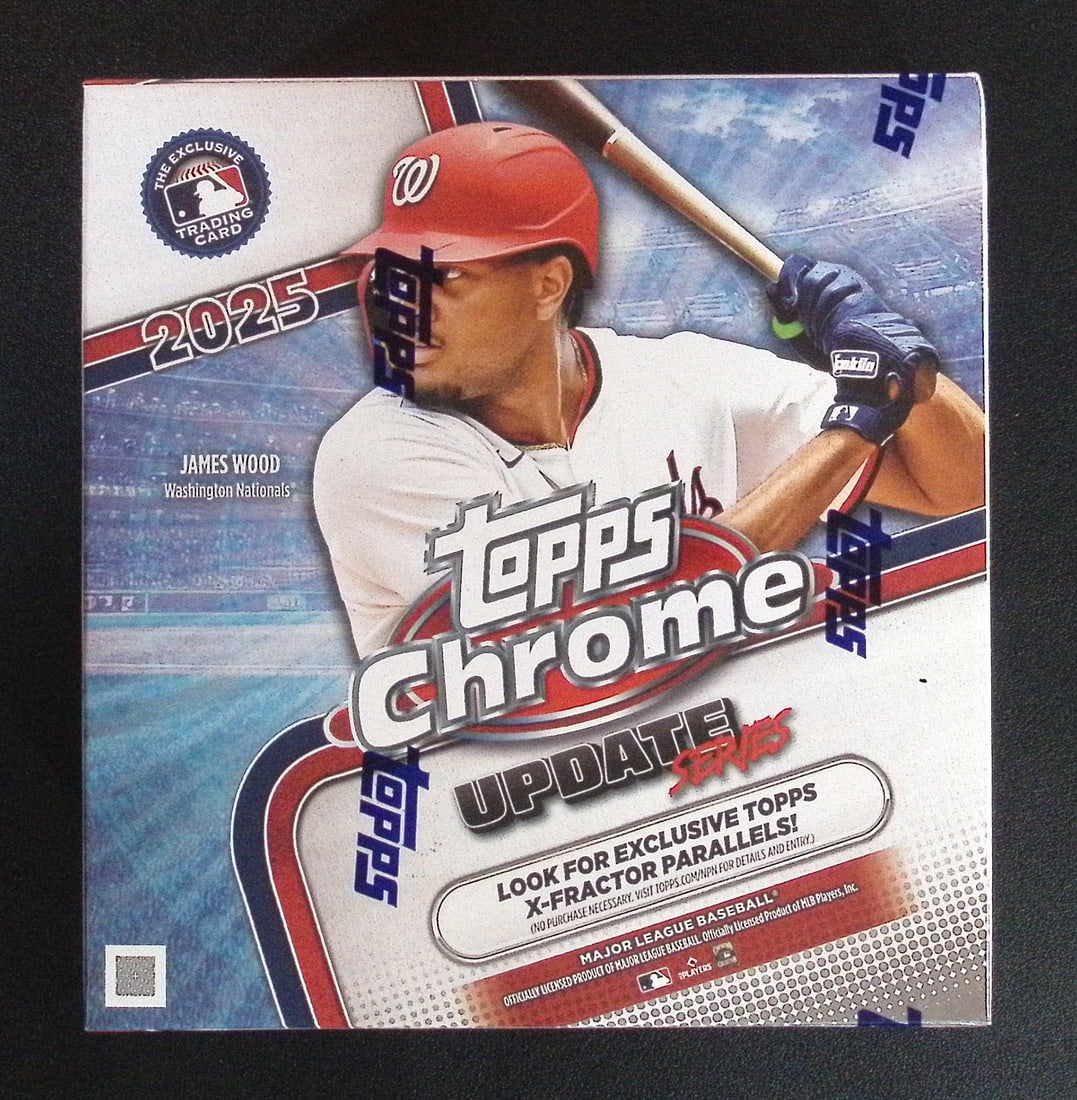 2025 Topps Chrome Update Series Baseball Cards MEGA BOX Sports Cards James Wood Rookie Card: Factory Sealed Topps Baseball MLB Trading & Sports Cards, Rookie Cards in this set are James Wood, Dylan Crews, Speckled, SP, SSP, Variations, Autographs, Chrome, Refractors, Sports Cards for Sale Nea