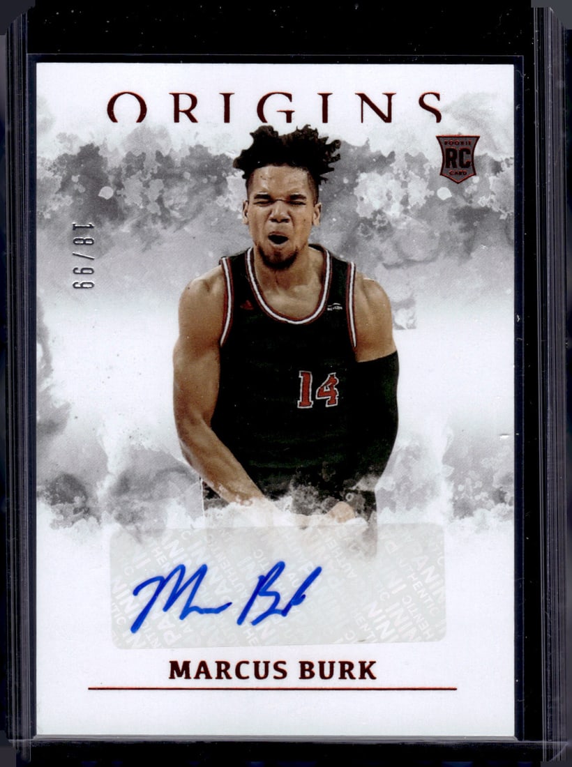 Marcus Burk Red Rookie Auto /99 2021 Chronicles Origins Draft Picks #OR-MBU: Panini Select, Prizm, Mosaic, Contenders, Revolution, Phoenix, NBA Hoops, Rookie NFL Sports Trading Cards, Silver, SP, SSP, Wave Prizms, Numbered Cards, Basketball sports Cards for Sale Near Me, NBA C