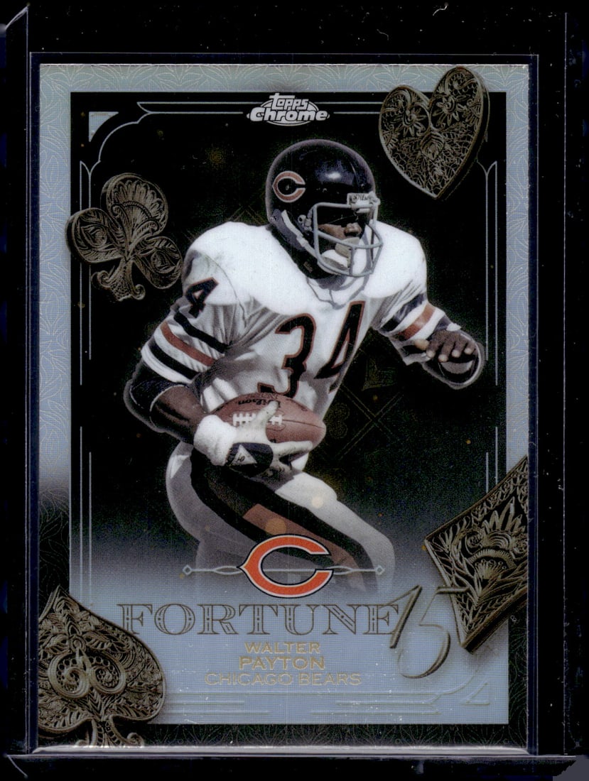 Walter Payton Fourtune 15 Refractor 2025 Topps Chrome #F15-34 Chicago Bears: Topps Chrome Football NFL Trading Sports Cards, Sports Cards for Sale Near Me, Super Bowl & Hall of Fame Player Cards, Resurgence, Composite, SP, SSP, Valuable Auction Memorabilia Lots For Sale On Lin