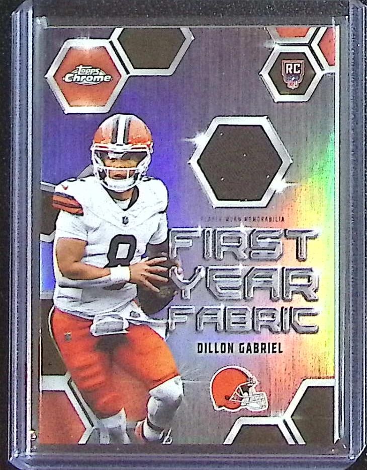 Dillon Gabriel Rookie Card Player Worn Patch 2025 Topps Chrome #FYF-DG Browns: Topps Chrome Football NFL Trading Sports Cards, Sports Cards for Sale Near Me, Super Bowl & Hall of Fame Player Cards, Resurgence, Composite, SP, SSP, Valuable Auction Memorabilia Lots For Sale On Lin