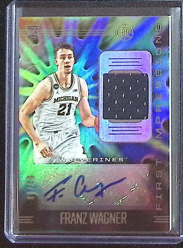 Franz Wagner Rookie Patch Auto /99 2021 Chronicles Illusions Draft Picks #FI-FWA: Panini Select, Prizm, Mosaic, Contenders, Revolution, Phoenix, NBA Hoops, Rookie NFL Sports Trading Cards, Silver, SP, SSP, Wave Prizms, Numbered Cards, Basketball sports Cards for Sale Near Me, NBA C