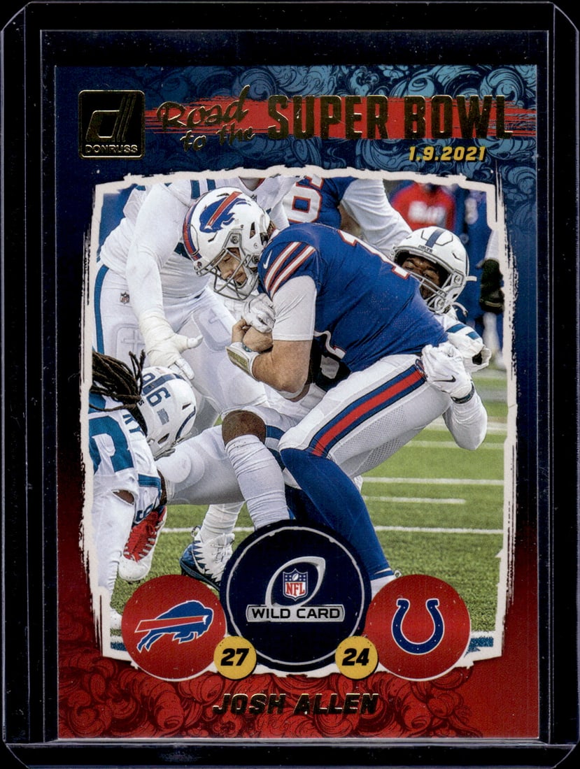 Josh Allen Road to the Super Bowl 2021 Donruss #WC2 Buffalo Bills: Panini Select, Prizm, Mosaic, Contenders, Zenith, Phoenix, Illusions, Absolute, Rookie NFL Sports Trading Cards, SP, SSP, Cards, Football Cards for Sale Near Me, Superbowl & Hall of Fame Player Cards,