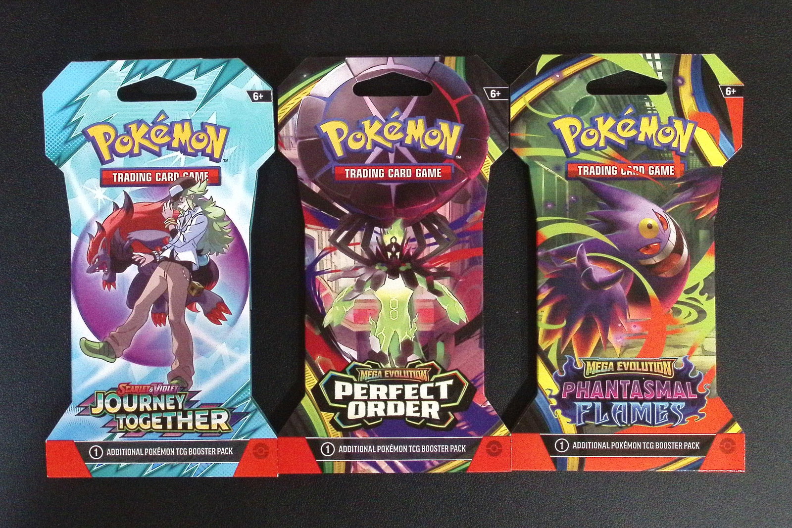 3 COUNT: 1 - Pokemon Journey Together, 1 - Perfect Order, & 1 - Phantasmal Flames Booster Packs (1 of 1)