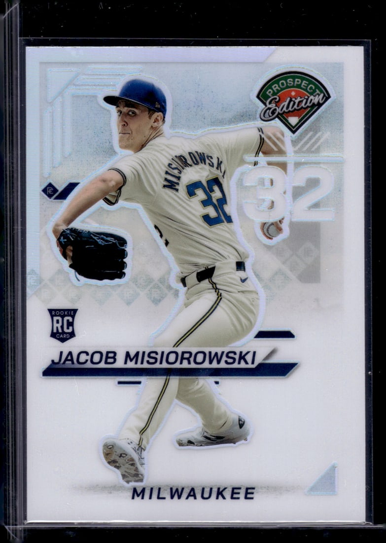 Jacob Misiorowski Rookie Card Silver Prizm 2025 Panini Prospect Edition #33 Brewers: Panini Baseball MLB Trading & Sports Cards, Sports Cards for Sale Near Me, Prizm, Mosaic, Select, SP, SSP, Auction Memorabilia Lots for Sale On Line, World Series & Hall of Fame Players