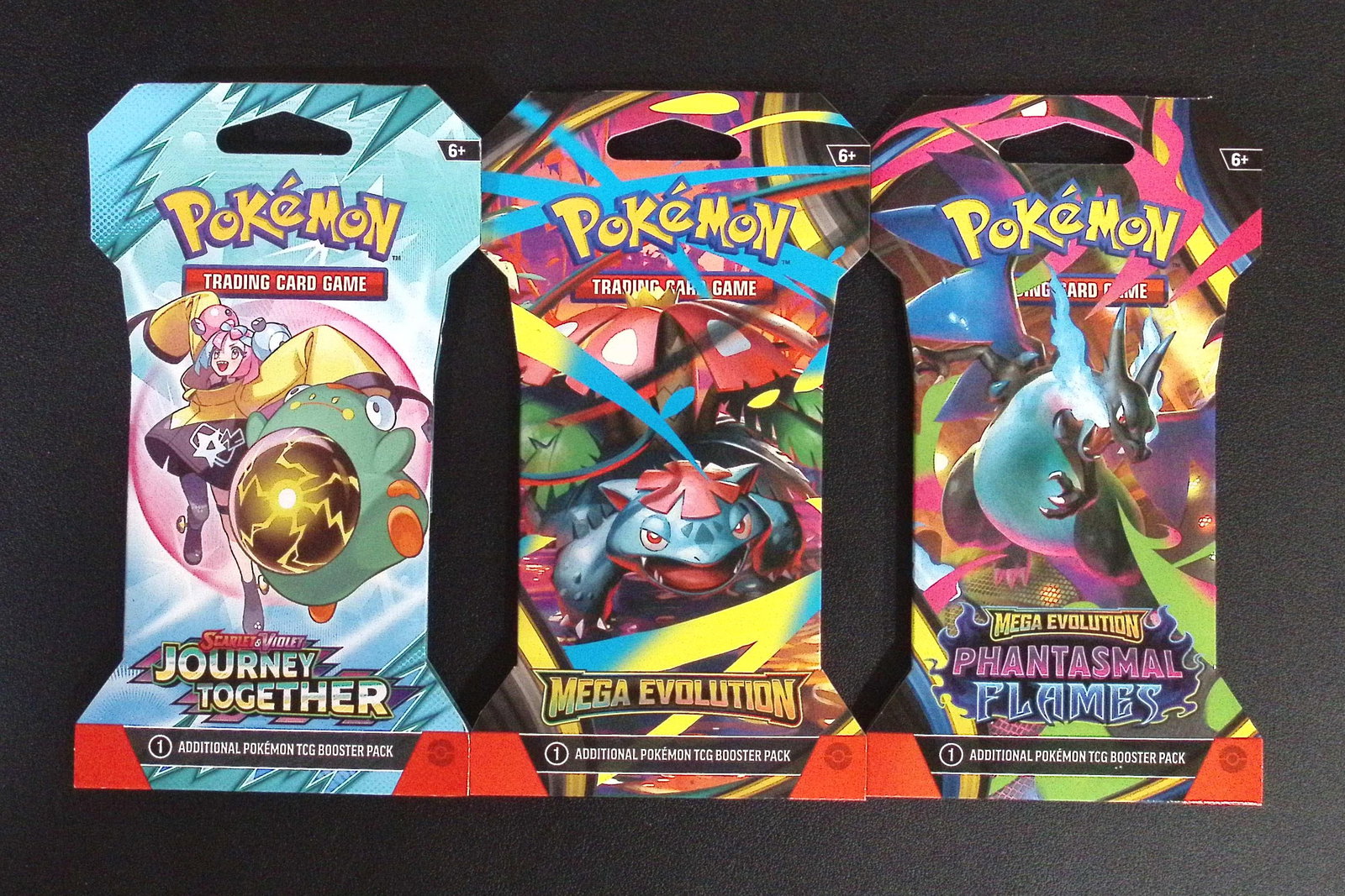 3 COUNT: 1 - Pokemon Journey Together, 1 - 2025 Mega Evolutions & 1 - Phantasmal Flames Booster (1 of 1)
