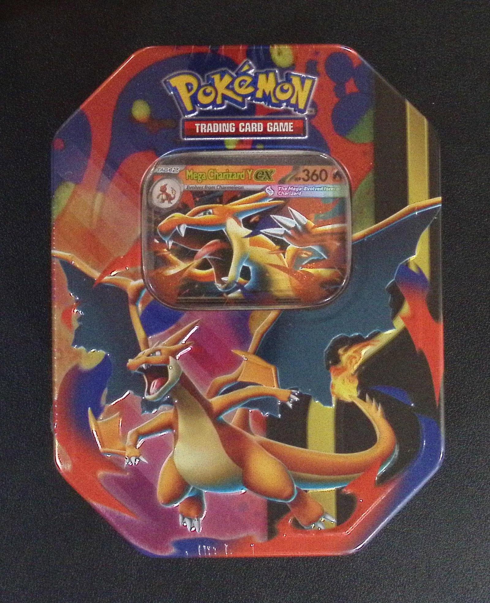 2025 Pokemon Mega Charizard Tin: 4 Booster Packs , 1 Foil Promo Mega Charizard X or Y ex Promo Card (1 of 2)