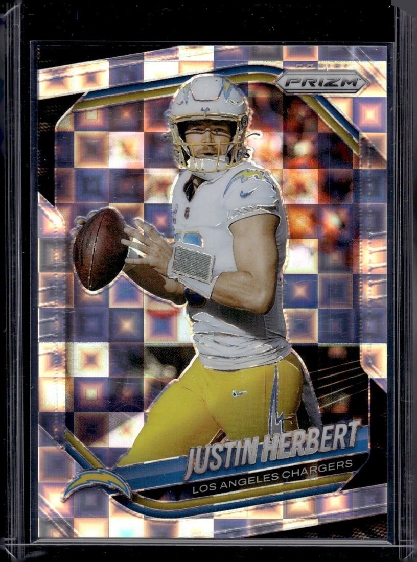 Justin Herbert Pandora Prizm /400 2025 Panini Prizm #215 Los Angeles Chargers: Panini Select, Prizm, Mosaic, Contenders, Zenith, Phoenix, Illusions, Absolute, Rookie NFL Sports Trading Cards, SP, SSP, Cards, Football Cards for Sale Near Me, Superbowl & Hall of Fame Player Cards,