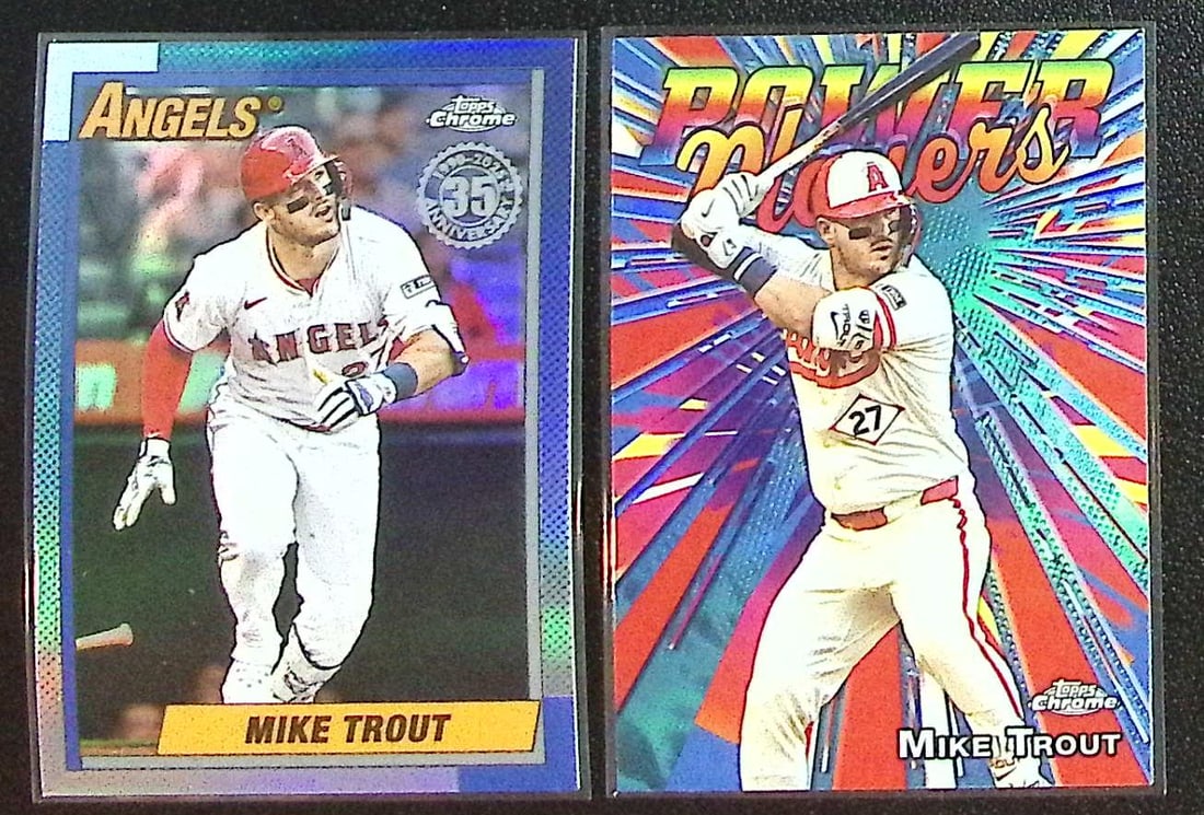 Lot of 2 Mike Trout 2025 Topps Chrome Inserts #90CU-1 & PP-34. Los Angeles Angels (1 of 2)