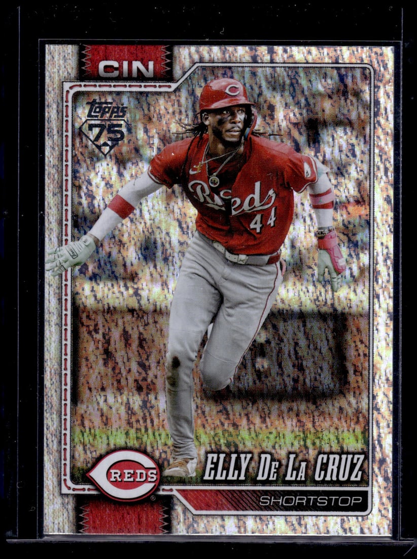 Elly De La Cruz Holo Foil 2026 Topps #150 Cincinnati Reds: Topps Baseball MLB Trading & Sports Cards, Sports Cards for Sale Near Me, World Series & Hall of Fame Players Memorabilia, Refractors, X-Fractors, Numbered, SP, SSP, Valuable Auction Memorabilia Lots 