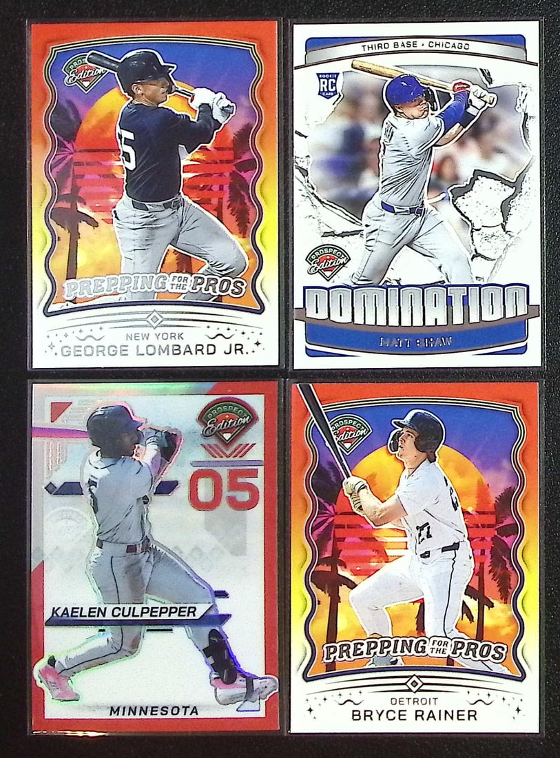 Lot of 4 2025 Panini Prospect Edition Baseball Rookie & Prospect Cards. All Different, See Pics (1 of 2)