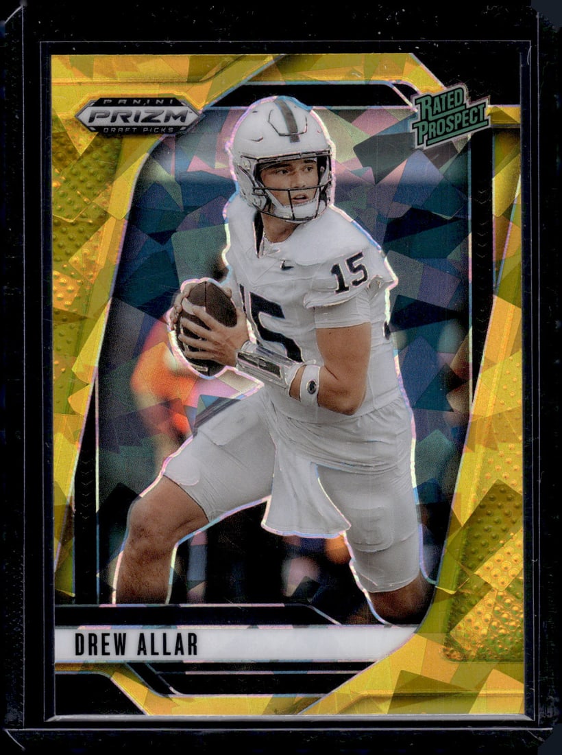 Drew Allar Rated Prospect Gold Ice 2025 Prizm Draft Picks #103 Penn State Nittany Lions (1 of 2)