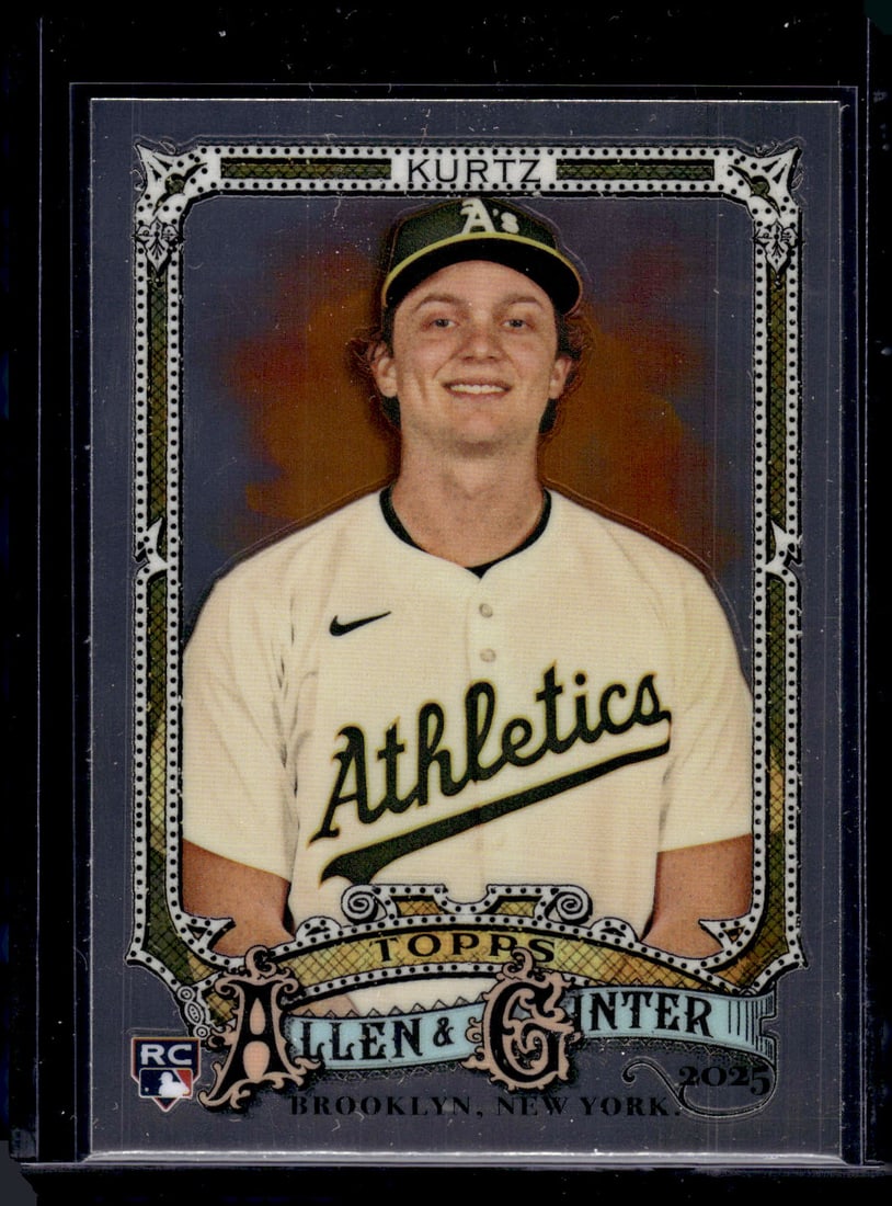 Nick Kurtz Rookie Card Chrome 2025 Topps Allen & Ginter #296 Oakland Athletics: Topps Baseball MLB Trading & Sports Cards, Sports Cards for Sale Near Me, World Series & Hall of Fame Players Memorabilia, Refractors, X-Fractors, Numbered, SP, SSP, Valuable Auction Memorabilia Lots 