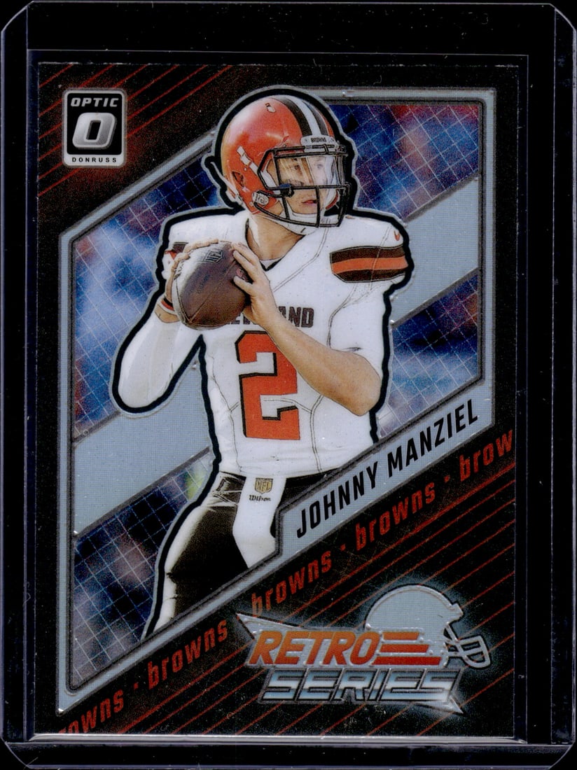 Johnny Manziel Retro Series Holo Prizm 2023 Donruss Optic #17 Browns: Panini Select, Prizm, Mosaic, Contenders, Zenith, Phoenix, Illusions, Absolute, Rookie NFL Sports Trading Cards, SP, SSP, Cards, Football Cards for Sale Near Me, Superbowl & Hall of Fame Player Cards,