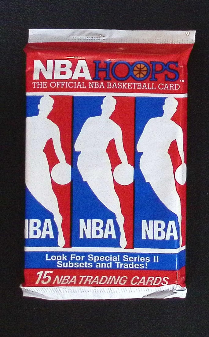 1990 NBA Hoops SERIES 2 Vintage Basketball Cards Retail Box Pack New Factory Sealed: Vintage Valuable Basketeball NBA Trading & Sports Cards Sold On Line, Michael Jordan, Chicago Bulls, David Robinson Rookie Card, Shawn Kemp Rookie Card, Magic Johnson, Larry Bird, Tim Hardaway RC, Old