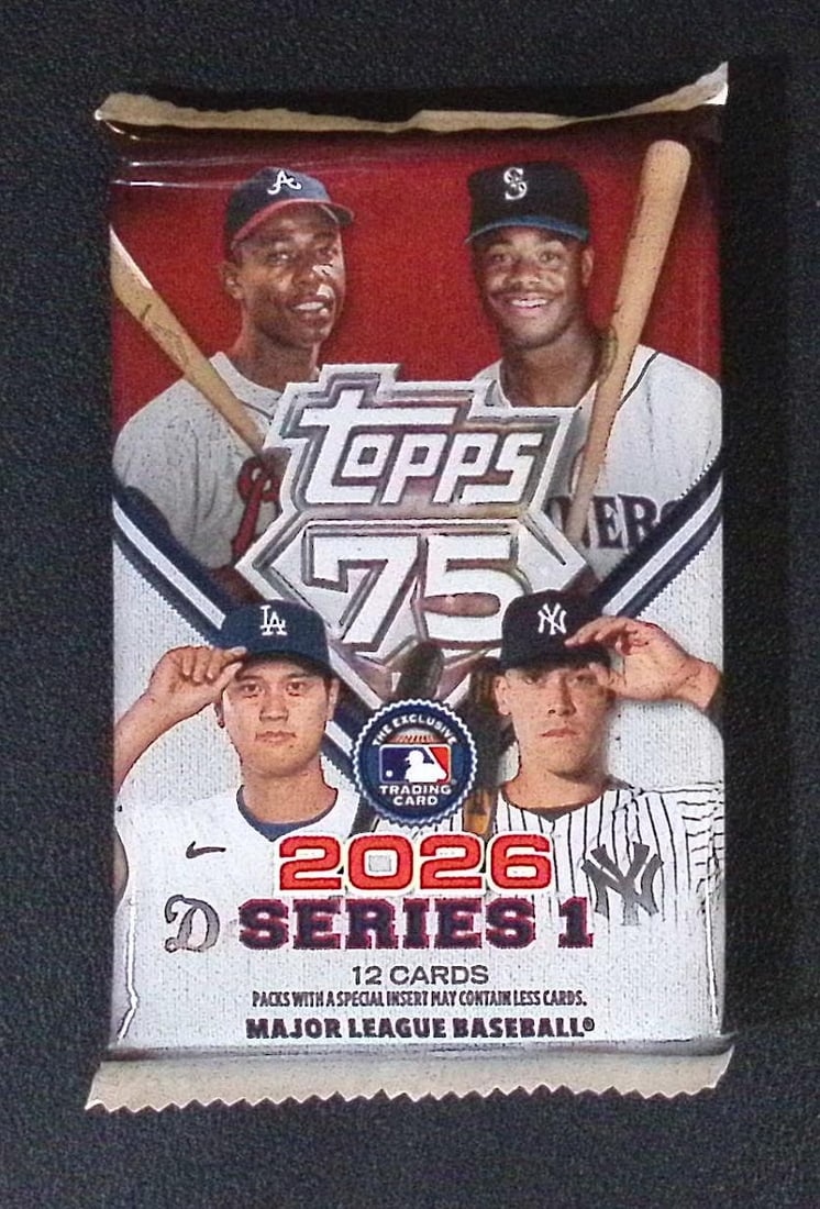 2026 Topps Series 1 Baseball 75th Anniversary BLASTER BOX PACK: Factory Sealed Topps Baseball MLB Trading & Sports Cards, Rookie Cards in this set are Jack Caglianone, Speckled, SP, SSP, Variations, Autographs, Chrome, Refractors, 1976 Topps, Sports Cards for Sale