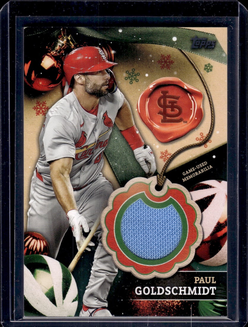 Paul Goldschmidt Game Used Patch 2024 Topps Holiday #RC-PG St. Louis Cardinals: Topps Baseball MLB Trading & Sports Cards, Sports Cards for Sale Near Me, World Series & Hall of Fame Players Memorabilia, Refractors, X-Fractors, Numbered, SP, SSP, Valuable Auction Memorabilia Lots 