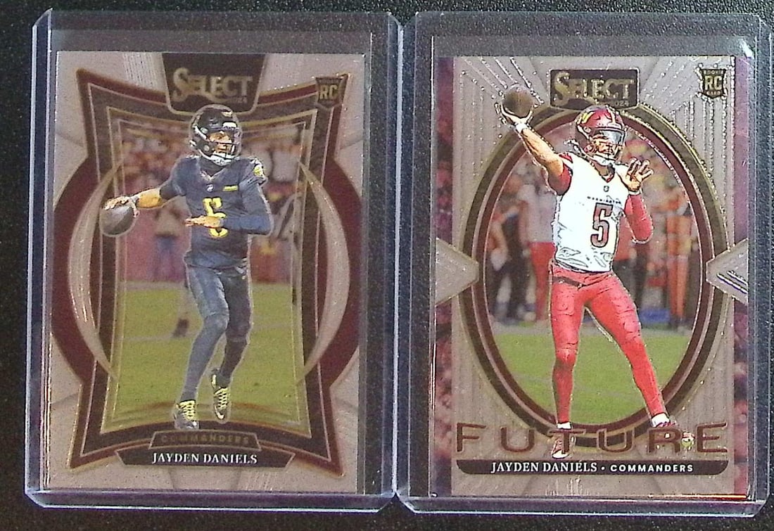 Lot of 2 Jayden Daniels Rookie Cards 2024 Select #26 & #4. Washington Commanders: Panini Select, Prizm, Mosaic, Contenders, Zenith, Phoenix, Illusions, Absolute, Rookie NFL Sports Trading Cards, SP, SSP, Cards, Football Cards for Sale Near Me, Superbowl & Hall of Fame Player Cards,
