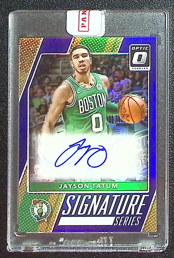 Jayson Tatum Rookie Auto Purple Prizm 2017-18 Donruss Optic #18 Boston Celtics (1 of 2)