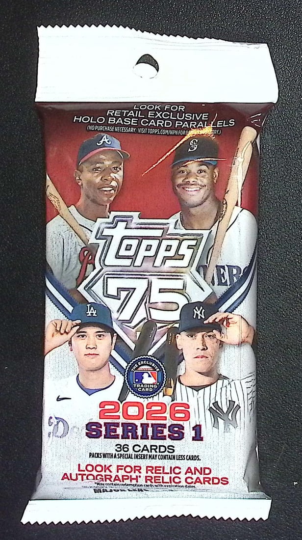 2026 Topps Heritage Series 1 Baseball HANGER VALUE FAT PACK: Factory Sealed Topps Baseball MLB Trading & Sports Cards, Rookie Cards in this set are Jack Caglianone, Speckled, SP, SSP, Variations, Autographs, Chrome, Refractors, 1976 Topps, Sports Cards for Sale