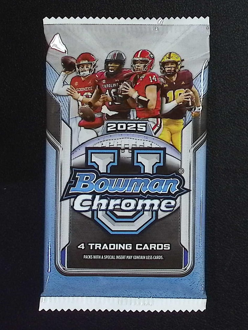 2025 Bowman Chrome U Football Cards BLASTER BOX PACK Sports Cards NFL Trading Cards: Bowman Rookie Football NCAA & NFL Trading Sports Cards, Sports Cards for Sale Near Me, 1st Bowman, Prospect, Autographs, Lava, Refractor
