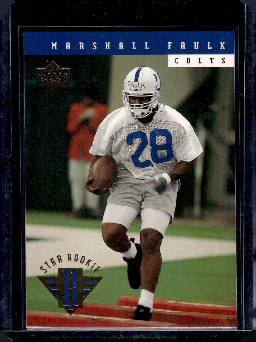 Marshall Faulk Rookie Card 1994 Upper Deck #7 Indianapolis Colts: Upper Deck, Vintage Football NFL Trading Cards, Old Sports Cards for Sale Near Me, Hall of Fame & Super Bowl Player Cards, Auction Memorabilia Lots for Sale on Line