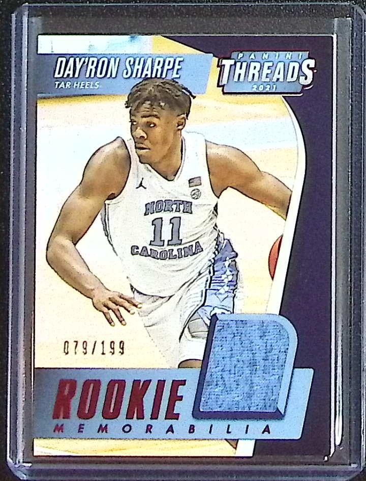 Day'Ron Sharpe Rookie Patch /199 2021 Chronicles Threads Draft Picks #TRM-DS UNC: Panini Select, Prizm, Mosaic, Contenders, Revolution, Phoenix, NBA Hoops, Rookie NFL Sports Trading Cards, Silver, SP, SSP, Wave Prizms, Numbered Cards, Basketball sports Cards for Sale Near Me, NBA C