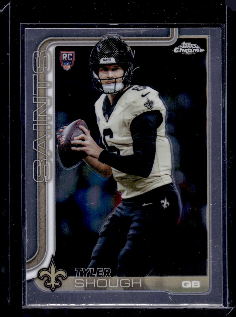 Tyler Shough Rookie Card 2025 Topps Chrome #398 New Orleans Saints: Topps Football NFL Trading Sports Cards, Sports Cards for Sale Near Me, Super Bowl & Hall of Fame Player Cards, Resurgence, Composite, SP, SSP, Valuable Auction Memorabilia Lots For Sale On Line