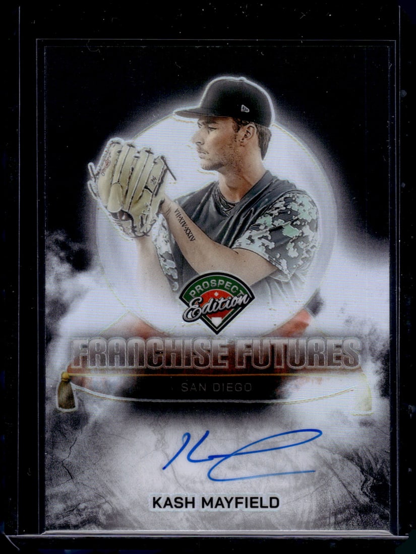 Kash Mayfield Auto Franchise Features 2025 Panini Prospect Edition #FFS-KM: Panini Baseball MLB Trading & Sports Cards, Sports Cards for Sale Near Me, Prizm, Mosaic, Select, SP, SSP, Auction Memorabilia Lots for Sale On Line, World Series & Hall of Fame Players