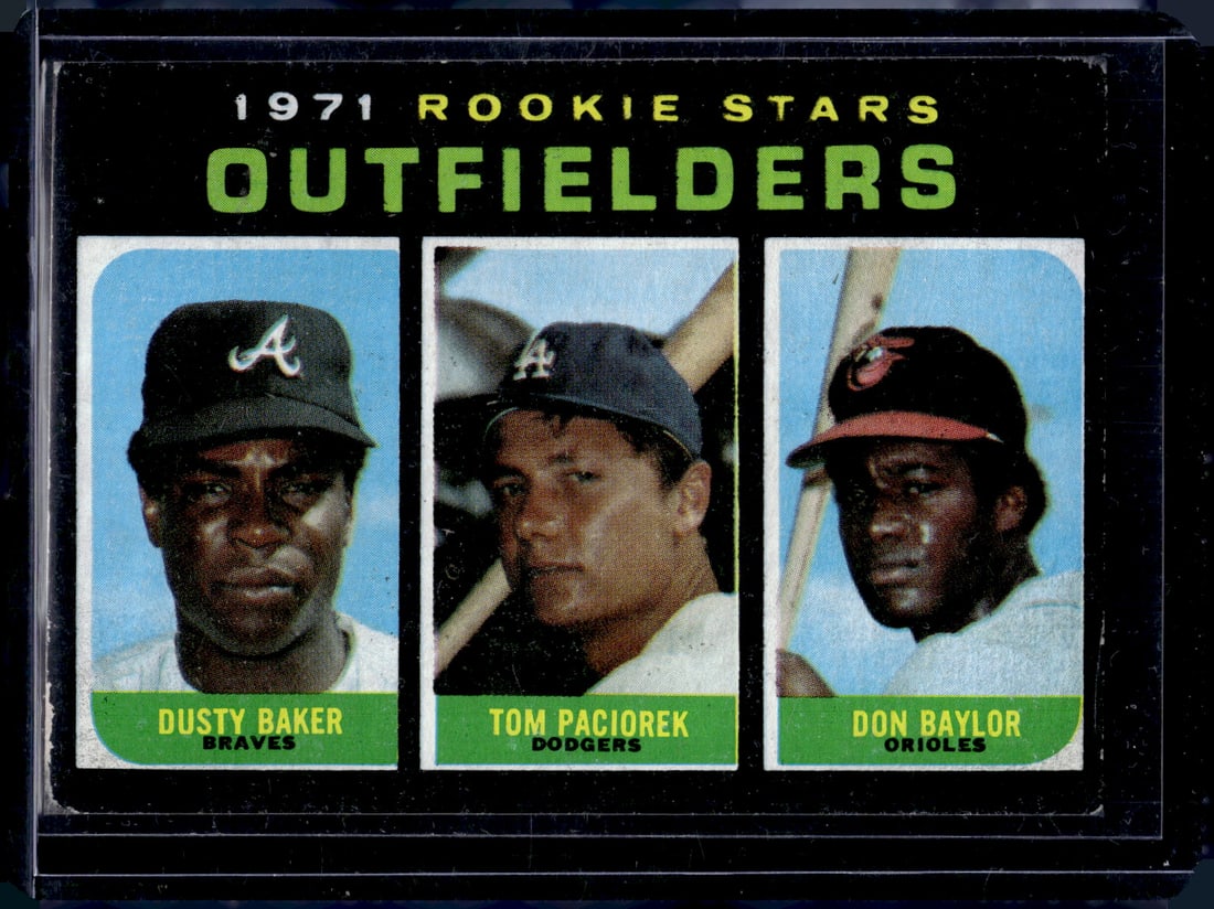 1971 Rookie Stars Baker/Paciorek/Baylor 1971 Topps #709 Vintage Baseball Card: Topps Baseball MLB Trading & Sports Cards, Sports Cards for Sale Near Me, World Series & Hall of Fame Players Memorabilia, Refractors, X-Fractors, Numbered, SP, SSP, Valuable Auction Memorabilia Lots 