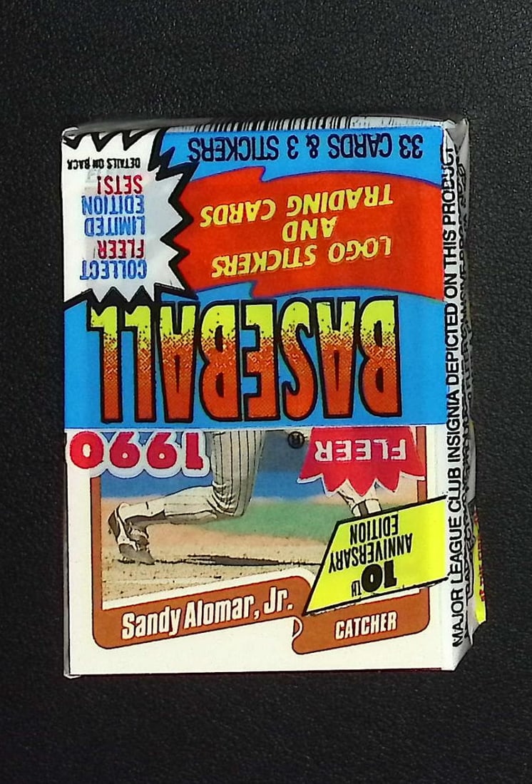 1990 Fleer Baseball Series 1 CELLO FAT PACK Retail Box Pack - 33 Cards & 3 Stickers Sports Cards: Vintage Valuable Fleer Baseball MLB Trading & Sports Cards, Rookies in This Set Include Frank Thomas, Sammy Sosa, Larry Walker, Bernie Williams, New York Yankees, Old Sports Cards for Sale Near Me, Wo