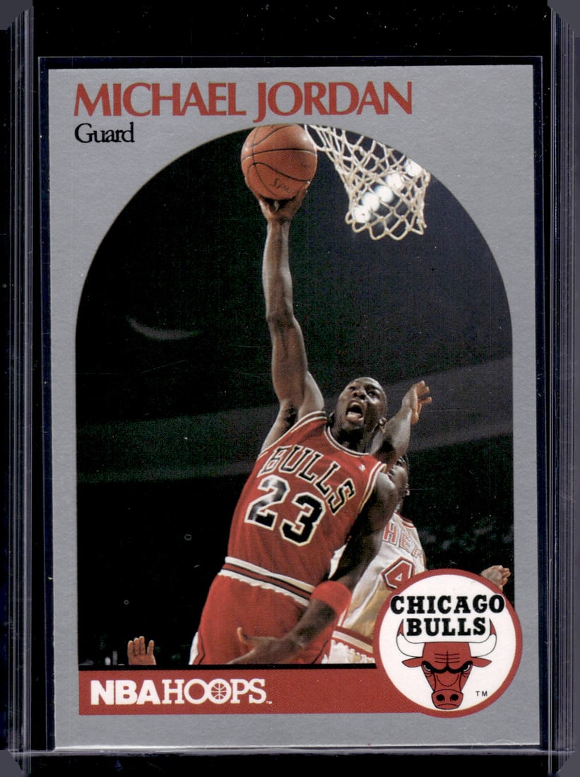 Michael Jordan 1990-91 NBA Hoops #65 Chicago Bulls: Panini Select, Prizm, Mosaic, Contenders, Revolution, Phoenix, NBA Hoops, Rookie NFL Sports Trading Cards, Silver, SP, SSP, Wave Prizms, Numbered Cards, Basketball sports Cards for Sale Near Me, NBA C