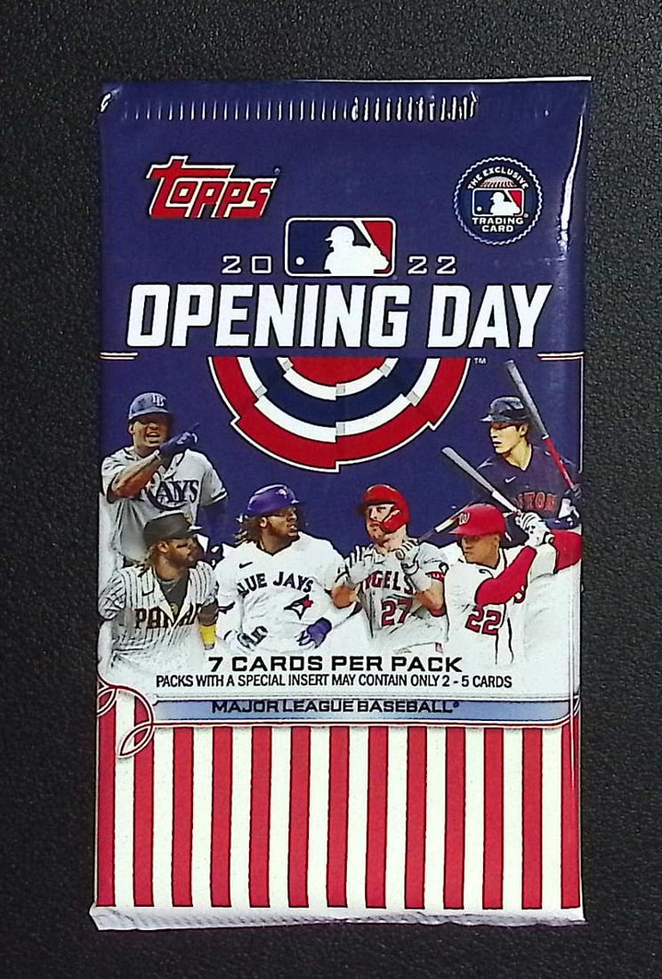 2022 Topps Opening Day Baseball HOBBY BOX PACK - MLB Sports Trading Card: Topps Opening Day Baseball MLB Trading & Sports Cards, Sports Cards for Sale Near Me, World Series & Hall of Fame Players, Auction Lots for Sale on Line, Shohei Ohtani, Sparkles, Rookie Cards, SP, SSP