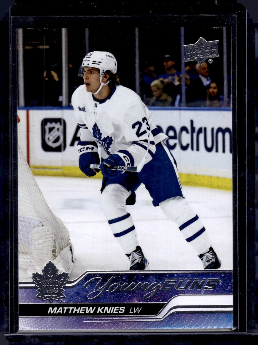 Matthew Knies Young Guns Rookie Card 2023-24 Upper Deck #222 Toronto Maple Leafs: Upper Deck NHL Hockey Trading & Sports Cards, Sports Cards for Sale Near Me, Stanley Cup & Hall of Fame Players, Valuable Auction Memorabilia Lots for Sale On Line