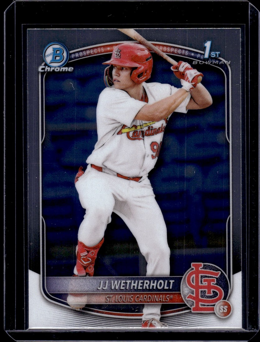 JJ Wetherholt 1st Bowman 2025 Bowman Chrome #BCP-22 St. Louis Cardinals: Bowman Baseball MLB Trading & Sports Cards, Sports Cards for Sale Near Me, World Series & Hall of Fame Players, SP, SSP, Chrome, 1st Bowman, Auction Memorabilia Lots Sold On Line