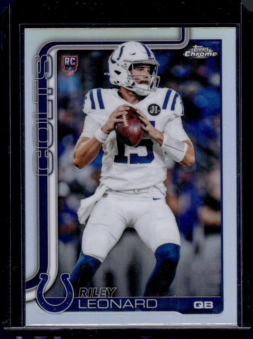 Riley Leonard Rookie Card Refractor 2025 Topps Chrome #318 Indianapolis Colts: Topps Football NFL Trading Sports Cards, Sports Cards for Sale Near Me, Super Bowl & Hall of Fame Player Cards, Resurgence, Composite, SP, SSP, Valuable Auction Memorabilia Lots For Sale On Line