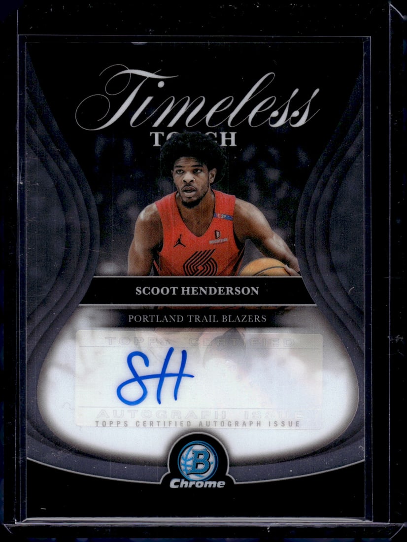 Scoot Henderson Timeless Touch Auto 2025-26 Bowman Chrome #TTA-SH Trail Blazers: Bowman, Basketball NBA Trading & Sports Cards, Sports Cards for Sale Near Me, Chrome, Refractor, SP, SSP, Valuable Auction Memorabilia Lots Sold On Line, NBA Championship & Hall of Fame Player Cards