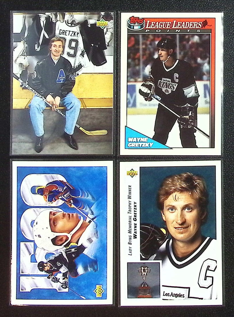 Lot of 4 Wayne Gretzky Hockey Cards. Topps & Upper Deck, All Different, See Pictures: Upper Deck Vintage NHL Hockey Trading & Sports Cards, Old Sports Cards for Sale Near Me, Stanley Cup & Hall of Fame Players, Valuable Auction Memorabilia Lots for Sale On Line
