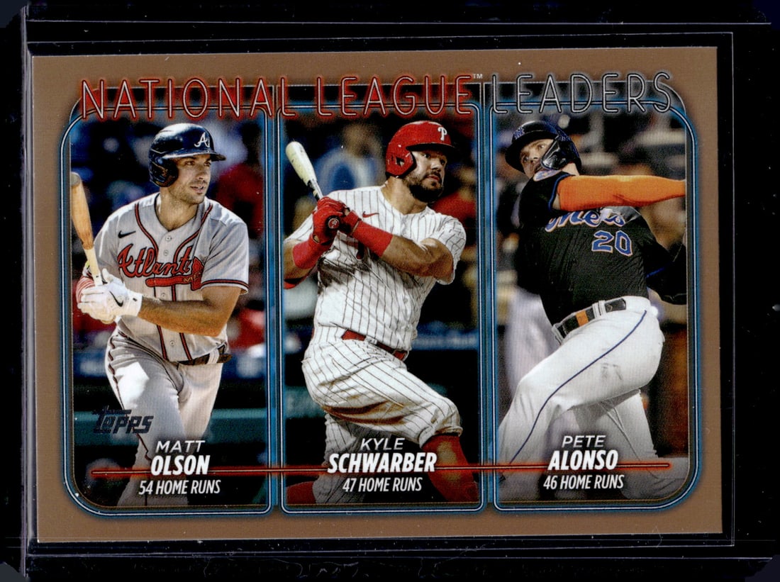 Olson/Schwarber/Alonso Gold /2024 2024 Topps #260: Topps Baseball MLB Trading & Sports Cards, Sports Cards for Sale Near Me, World Series & Hall of Fame Players Memorabilia, Refractors, X-Fractors, Numbered, SP, SSP, Valuable Auction Memorabilia Lots 