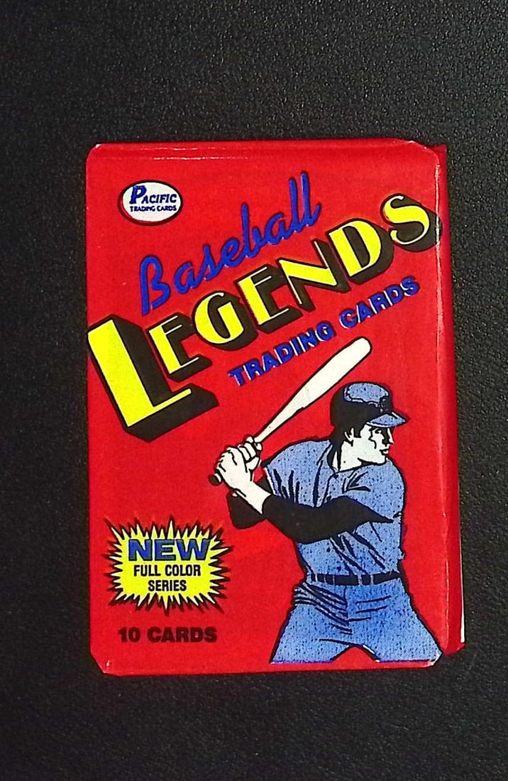 1988 Pacific Legends Series 1 Vintage Baseball Cards Retail Wax Pack: Pacific Valuable Vintage Baseball MLB Trading & Sports Cards, Old Baseball Cards for Sale Near Me, 1950's & 1960's Players, World Series & Hall of Fame Players, Yankees, Reds, Giants, Braves, Dodgers,