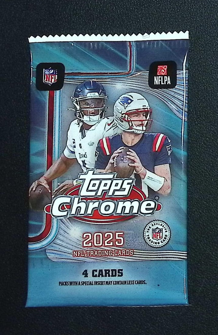 2025 Topps Chrome Football Blaster Box Pack: Topps Football NFL Trading & Sports Cards, Refractors, Prism Refractors, X-Fractors, Sports Cards for Sale Near Me, Super Bowl & Hall of Fame Players, Autographs, SP, SSP, Valuable Auction Memorabilia