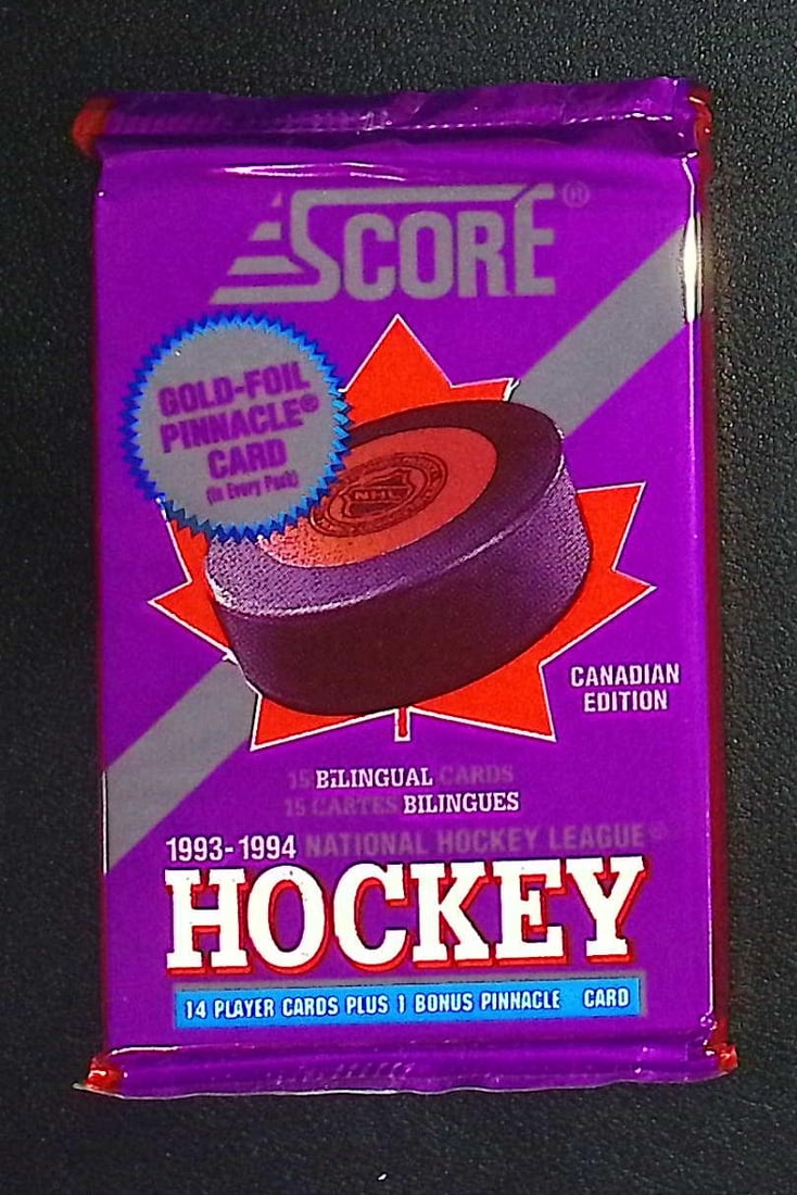 1993-94 Score Bilingual Canadian Edition Hockey Retail Box Pack: Score Vintage Hockey NHL Trading & Sports Cards, Brett Hull, Ray Bourque, Patrick Roy, Mario Lemieux, Wayne Gretzky, Old Sports Cards for Sale Near Me, Stanley Cup & Hall of Fame Players, Valuable Auc