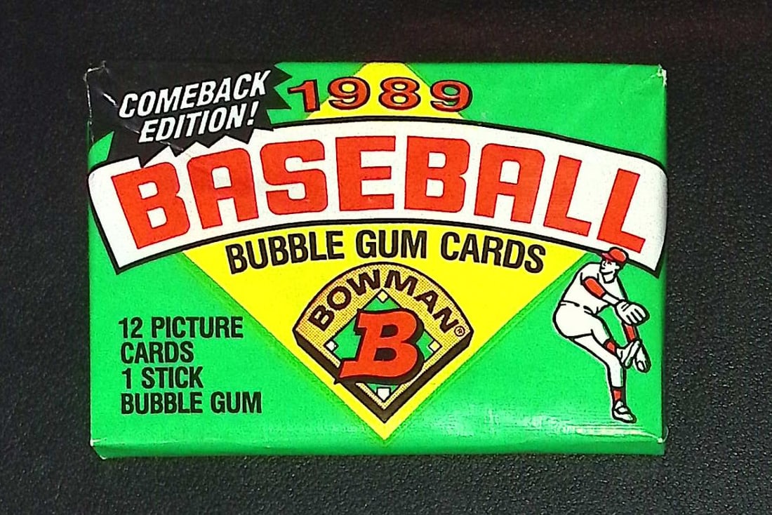 1989 Bowman Vintage Baseball Cards Retail Box Wax Pack Sports Cards MLB Trading Cards: Bowman Vintage Valuable Rookie Baseball MLB Trading & Sports Cards, Rookie Cards in this set are Ken Griffey, Jr, Gary Sheffield, John Smoltz, Old Sports Cards for Sale Near Me, Auction Memorabilia Lo