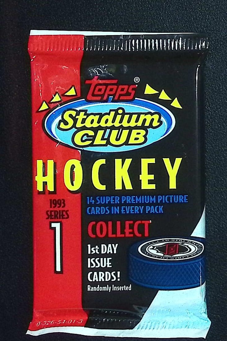 1993 Topps STADIUM CLUB Series 1 Hockey Cards Retail Box Wax Pack NHL Trading Cards: Topps Vintage Hockey NHL Trading & Sports Cards, Brett Hull, Ray Bourque, Patrick Roy, Mario Lemieux, Wayne Gretzky, Old Sports Cards for Sale Near Me, Stanley Cup & Hall of Fame Players, Valuable Auc