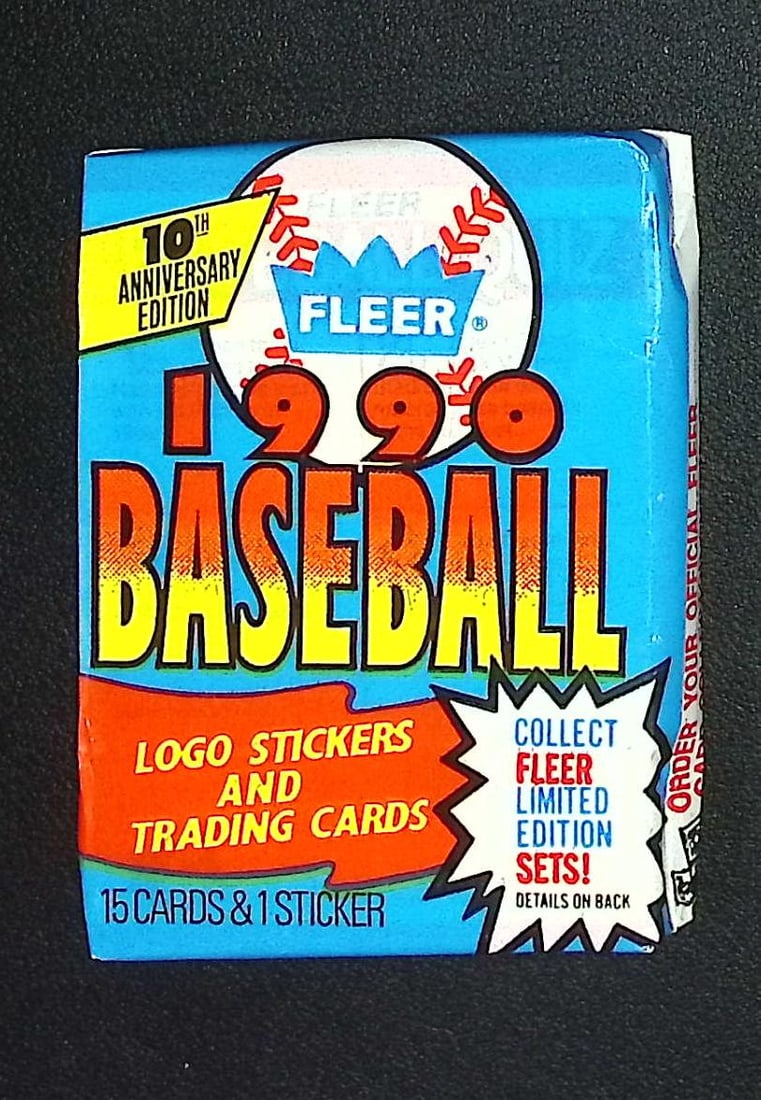 1990 Fleer Baseball Series 1 Retail Box Wax Pack Sports Cards MLB Trading Cards Rookie Cards: Vintage Valuable Fleer Baseball MLB Trading & Sports Cards, Rookies in This Set Include Frank Thomas, Sammy Sosa, Larry Walker, Bernie Williams, New York Yankees, Old Sports Cards for Sale Near Me, Wo