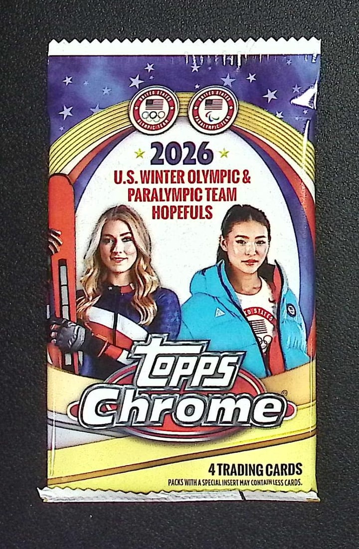2026 Topps Chrome US Winter Olympics & Paralympic Team Hopefuls Blaster Box Pack: Factory Sealed Topps Trading & Sports Cards, Speckled, SP, SSP, Variations, Autographs, Chrome, Refractors, Sports Cards for Sale Near Me, Valuable Auction Lots for Sale on Line
